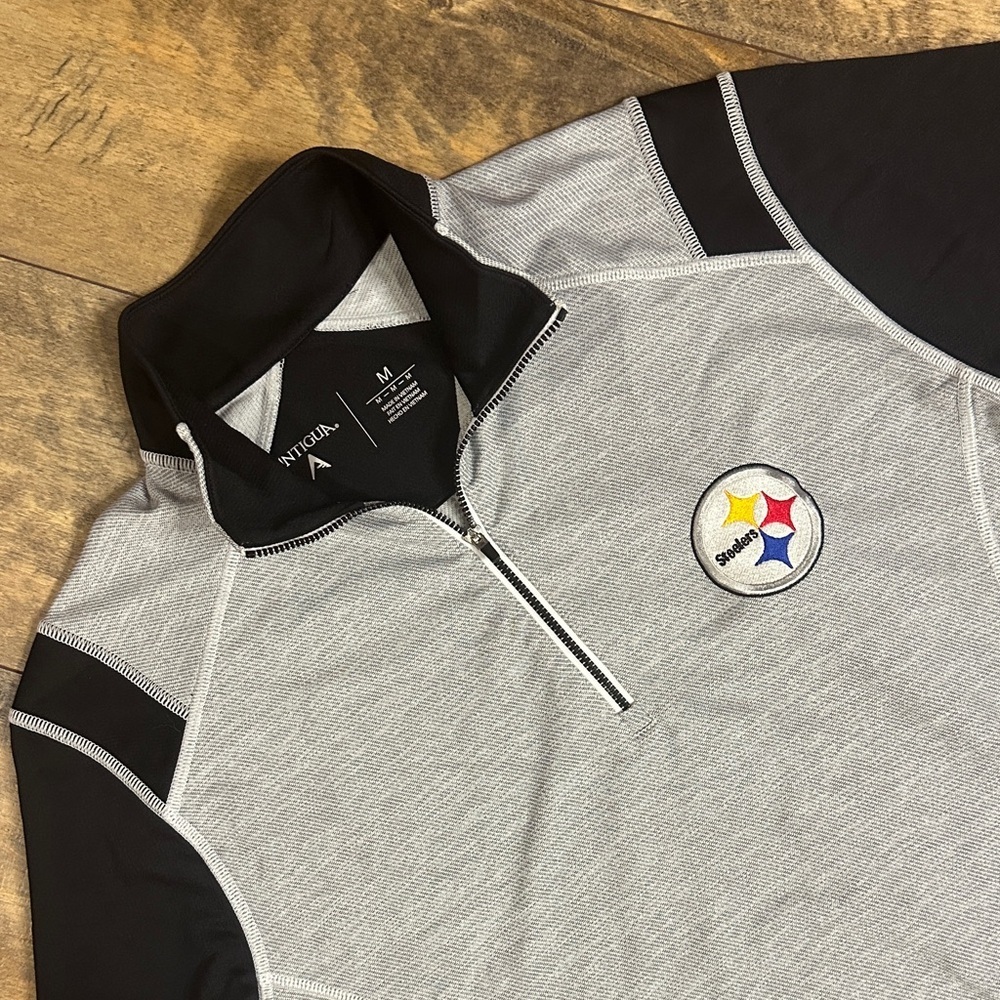 ANTIGUA Men’s Pittsburgh Steelers Quarter Zip Pullover, Size M, EUC